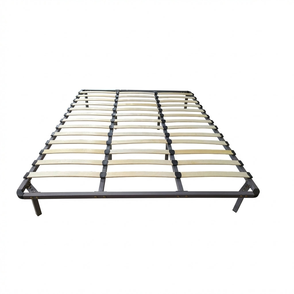 Rete Letto Matrimoniale 13 Doghe Acciaio Nero Ortopedica Kit 160x190cm