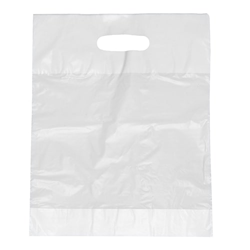 200 Griffloch-Tragetaschen, HDPE 50 cm x 45 cm x 8 cm weiss