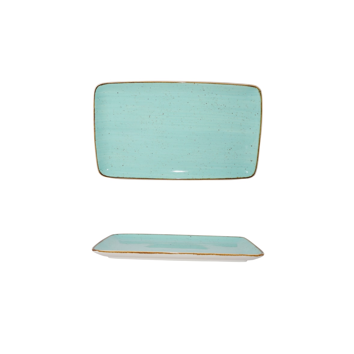 METRO PROFESSIONAL Plat bord Noromi, porselein, 35.2 x 21.5 cm, rechthoekig, blauw, 4 stuks