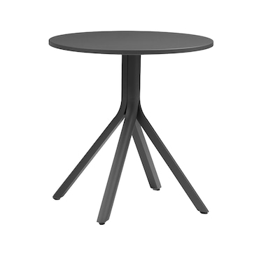 METRO PROFESSIONAL Mesa de bistrô Soto, alumínio, Ø 70 x 72 cm, pés planos, redonda, cinza escuro