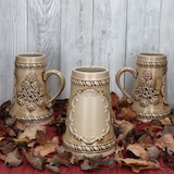 thumbnail of 2er Set Ruhpolding-Krug mit Schild 0,5 Liter beige-braun Keramik
