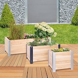 thumbnail of Wilk Pflanzgefäß Lärche, Quadrat, silber-alu