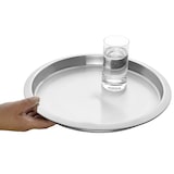 thumbnail of Edelstahltablett VENGA, rund, Durchmesser 35 cm (30 cm), Höhe 3 cm, Oberfläche matt, Rand hochglanzpoliert,