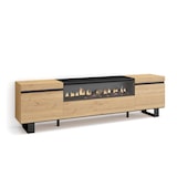 thumbnail of Wohnzimmer TV-Schrank, Viel Stauraum, 200x35x57cm, Für TV-Geräte bis 80“, Elektrischer Kamin, Moderner Stil, Eiche und Schwarz _ 46_22