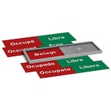 thumbnail of Madrid Silver Line Frei-/Belegt Anzeige mehrsprachig 50x150mm Set | Büro Frei- Besetzt | für Türschild Büroschild