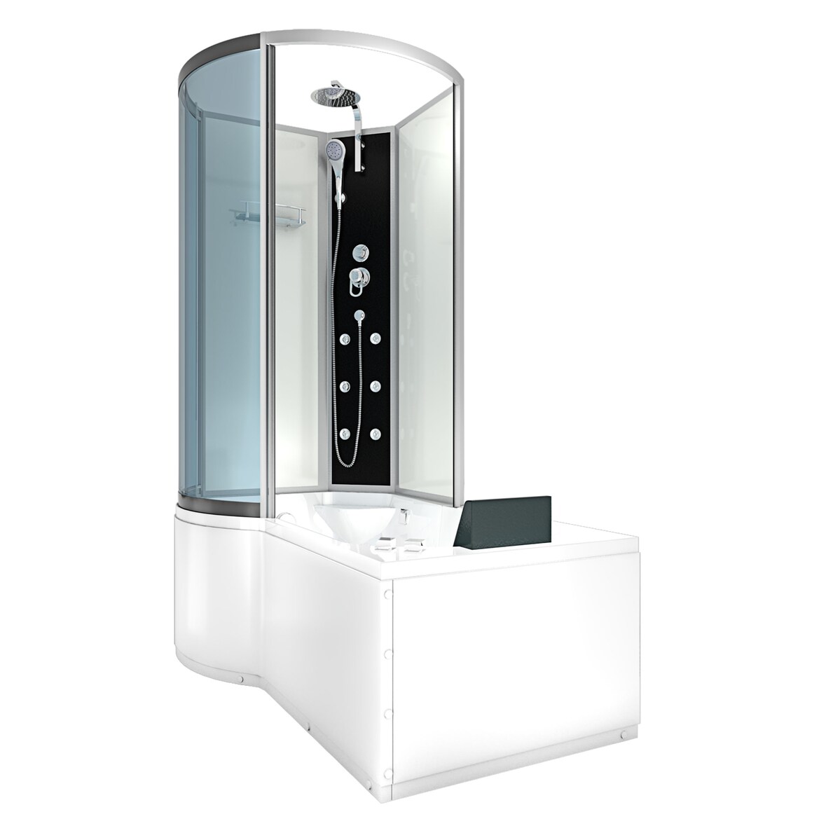 Whirlpool Wanne Duschtempel Dusche Duschkabine K50-R00-WP-EC 100x170 cm mit 2K Scheiben Versiegelung