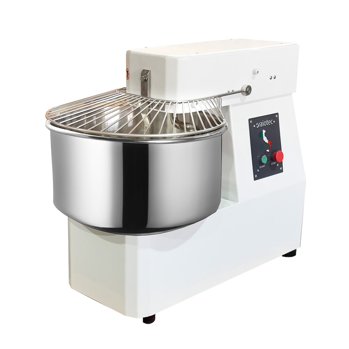 Amasadora de espiral profesional con cabezal fijo, 50 litros / 42 kg, 530 x 928 x 755 mm, 1 velocidad, 2,2 kW, 400 V, 10576 Vaiotec