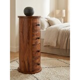 thumbnail of Design Sideboard Sheesham Massivholz 35x85x35 cm, Schränkchen mit 4 Schubladen, Schmaler Beistellschrank Massiv, Mini Kommode
