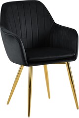 thumbnail of Esszimmerstuhl SULIS - Samt Schwarz 60x86x57 cm Gold | Essstühle Esszimmerstühle Küchenstühle Wohnzimmerstühle