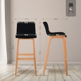 thumbnail of Banqueta Hover Tecido Estrutura de Quatro Pés Natural preto