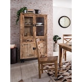 thumbnail of SIT Möbel Vitrinekast op wielen | mangohout gelakt | 4 deuren, 2 laden | naturel antiek | B 90 x D 40 x H 180 cm | 01904-04 | Serie RUSTIC