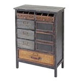 thumbnail of Apothekerkommode HWC-F34, Schubladenschrank, Tanne Holz massiv Vintage Shabby-Look 90x65x32cm