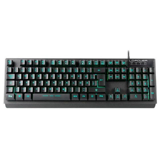 LC-Power LC-KEY-4B-LED Tastatur USB QWERTZ Deutsch Schwarz