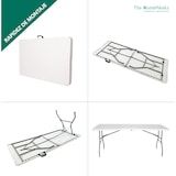 thumbnail of 2er-Pack stabile Klapptische, 180 x 70 x 74 cm, öffentlich zugänglich. Tragbar. 3,5 cm dicke HDPE-Tischplatte. Die Homeweeks