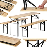 thumbnail of WellHome - Tuintafelset van 100% dennenhout met metalen poten