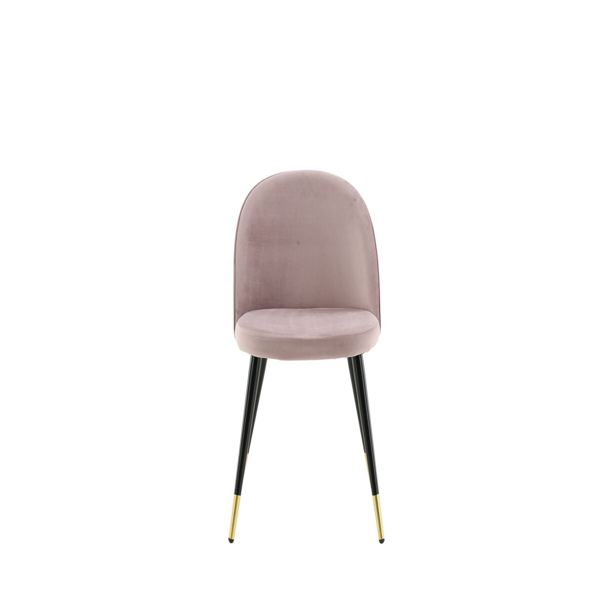 Velvet Esszimmerstuhl Velour pink, schwarz, Messing dekor.