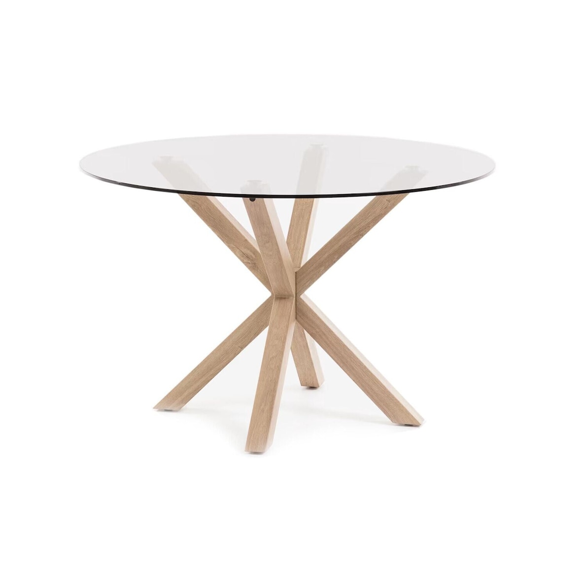 Mesa Redonda de Cristal Templado 120cm. Comedor o Cocina Cambria