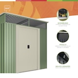 thumbnail of Wasabi – Gartenhaus Außenbereich 6,6 m2 Stark – Oberlicht aus Polycarbonat – Doppelschiebetür – Geneigtes Dach – 279x238x203cm