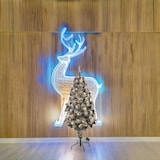 thumbnail of WellHome - Glasfaser-Weihnachtsbaum mit 135 warmweißen LED-Lichtern und 8 Farbfunktionen, Höhe 120 cm.