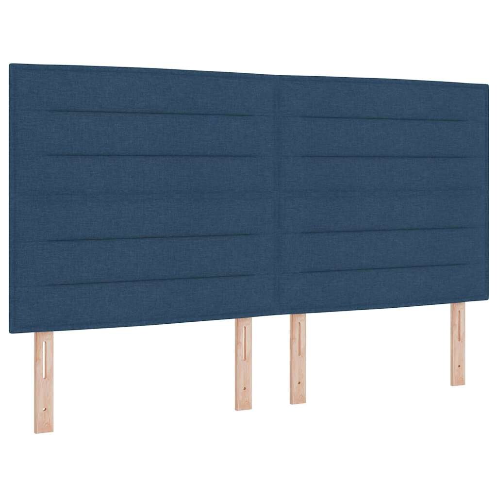 vidaXL Boxspringbett mit Matratze mit Kopfteil Blau 180 x 200 cm Stoff