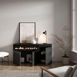 thumbnail of Credenza, Mobile, Cucina, Madia, mobile ingresso, 150x35x75cm, 3 Porte, Camino elettrico, Stile moderno, Nero _ 67_3