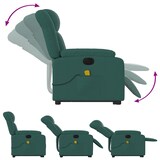 thumbnail of vidaXL Elektrischer Massagesessel mit Aufstehhilfe Dunkelgrün Stoff