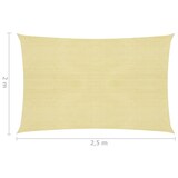 thumbnail of vidaXL Sonnensegel 160 g/m² Beige 2x2,5 m HDPE