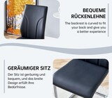 thumbnail of Esszimmerstuhl 2er Set 95x40x41 cm Schwarz+Silber mit PU Bezug und Metallbeinen, gepolsterter Sitz mit Schaumstoff, modern und pflegeleicht
