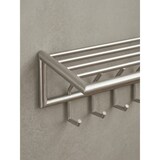 thumbnail of Wandgarderobe Metall Silber 74,5x29x30 cm Flurgarderobe mit Ablage, Design Hakenleiste Wandpaneel Stahl, Garderobe Wand mit Hutablage,