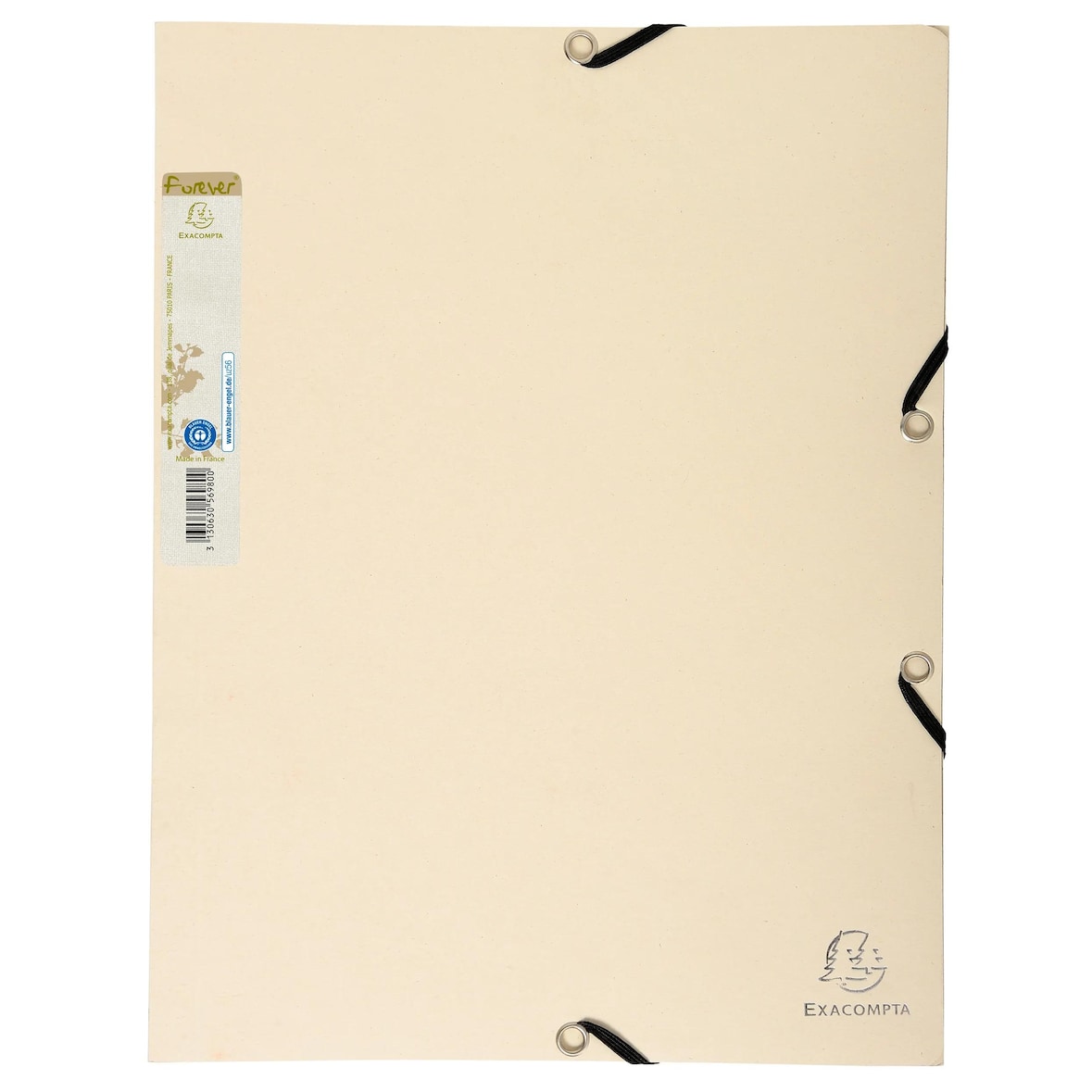 Exacompta 56986SE 25x Sammelmappen mit Gummizug und 3 Klappen Forever, 24x32cm für DIN A4, aus Karton - beigefarbe