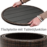 thumbnail of CASARIA® Polyrattan Sonneninsel Gartenliege Sitzgruppe Ø 185 cm Braun