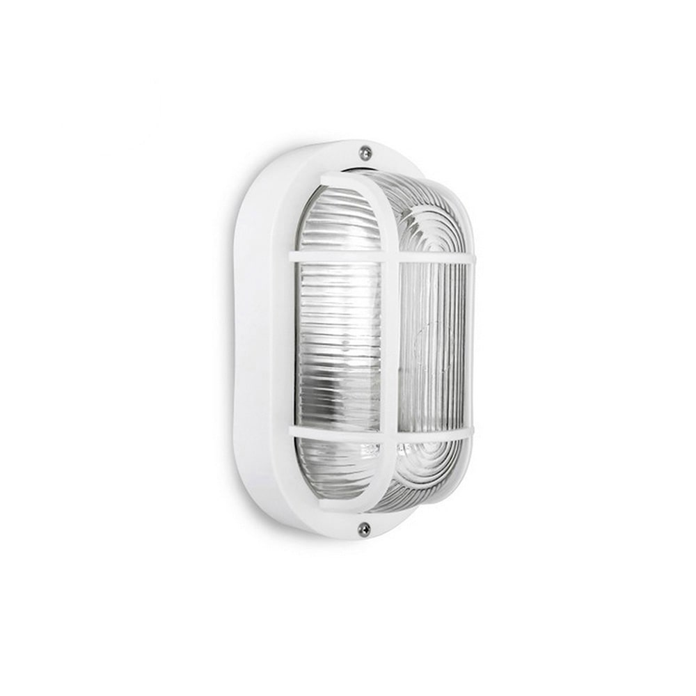 Aplique Olho De Boi Oval Ip54 Cor Branco 1Xe27 40W 11,4X20,2X10Cm Modelo Tarragona. Edm