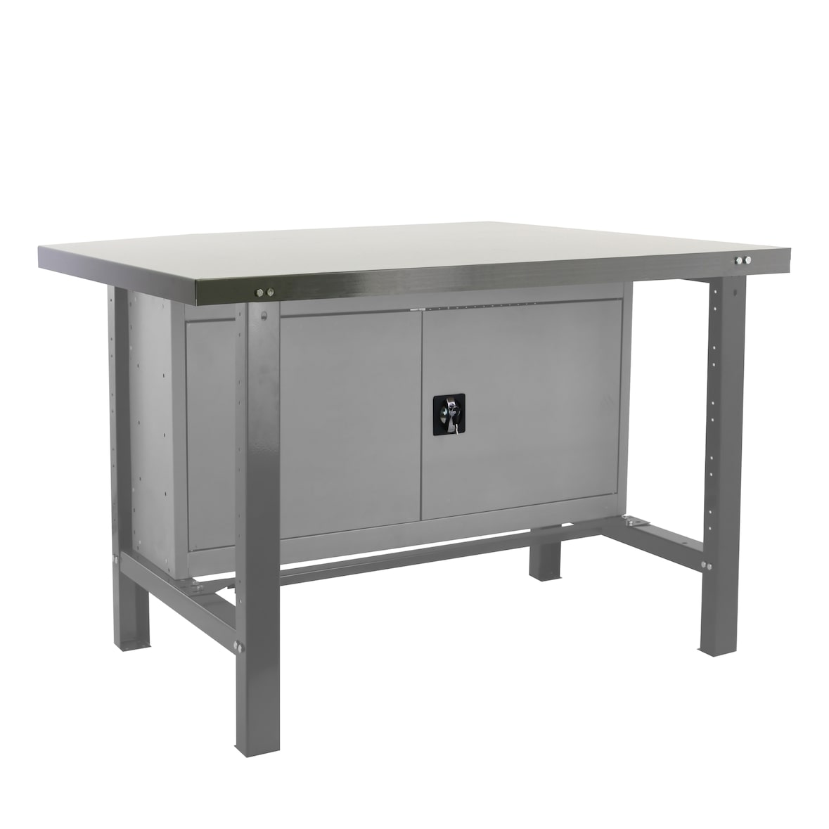 SimonRack Table de travail d’atelier, 1200x730 mm, armoire, plateau métallique, Charge 600 kg, Gris - BT-6
