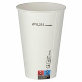 thumbnail of 100x Kaltgetränkebecher Pappbecher weiß mit CE Eichstrich 250 ml