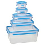 thumbnail of Emsa Frischhaltedosen Clip & Close 5er-Set, Polypropylen, rechteckig, blau