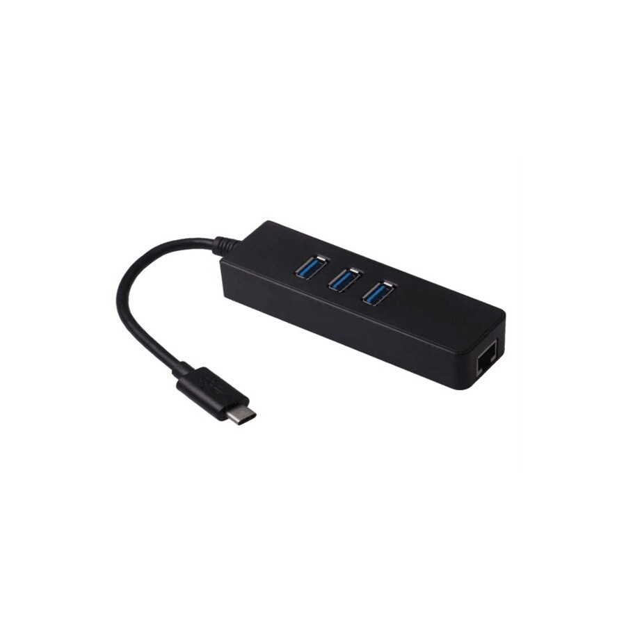 MCL - Convertisseur USB Type C RJ45 Gigabit Ethernet + hub 3 ports USB 3.0
