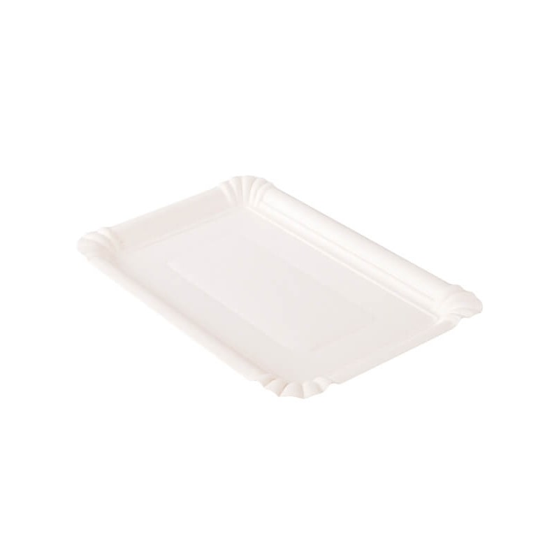 1000x Pappteller, weiß, rechteckig, 13x20cm