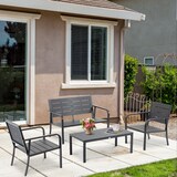 thumbnail of Outsunny Salotto da Giardino 4 Pz,Panchina 2 Posti 2 Poltrone,Tavolino