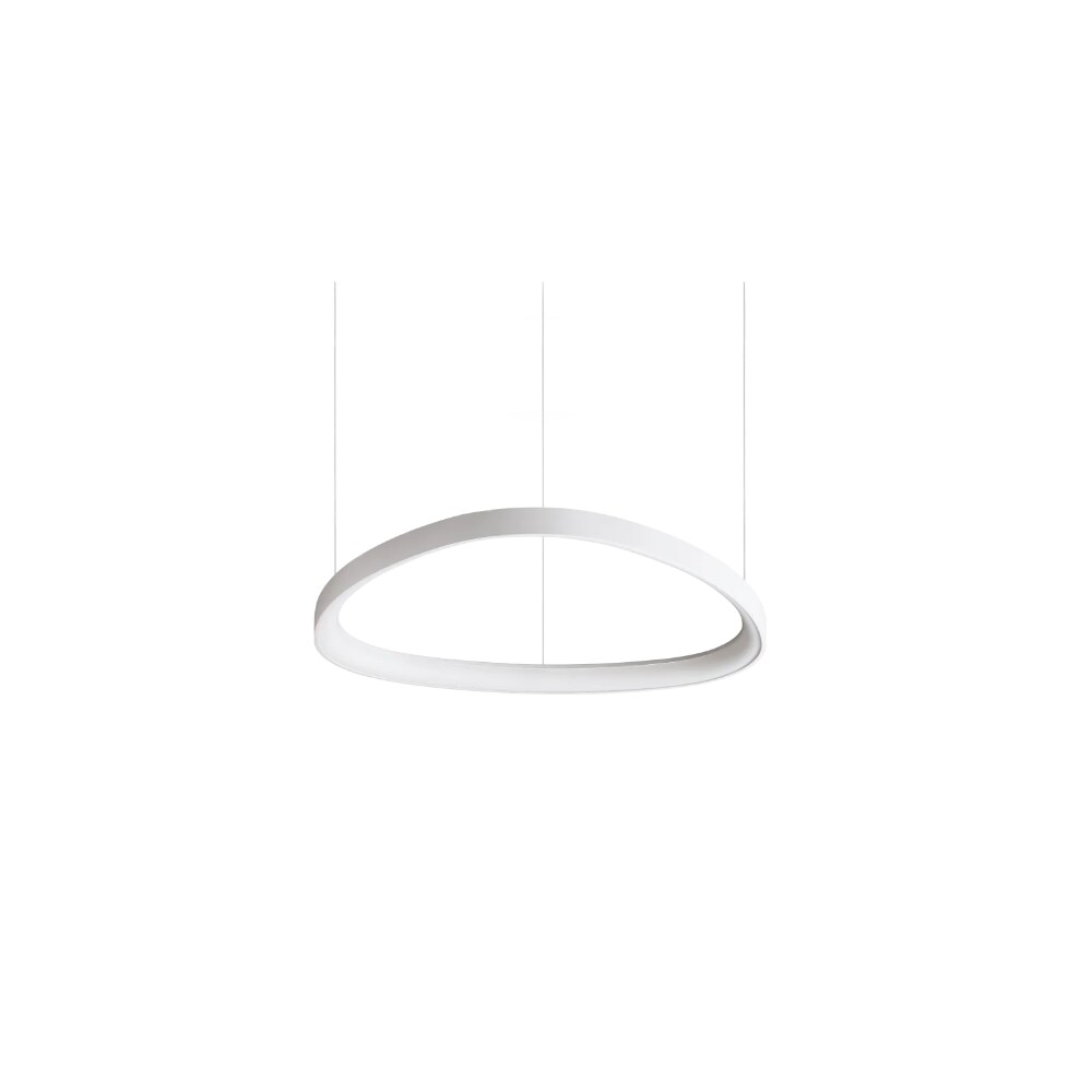 gemini sp d61 on-off 2700K, luminária de suspensão circular em alumínio branco com luz led, ideal lux