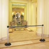 thumbnail of PROREGAL Gurtständer mit schwerem Bodenteller & integriertem Gurtband | HxØ 95,5x6cm | Gurtbandlänge 3m | Rot