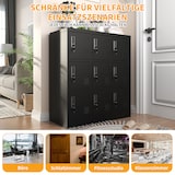 thumbnail of Metallschrank Spind 9 Türen 100x90x40 cm Schwarz mit Schlössern und Kartenfächern, belüftet, pulverbeschichteter Stahl für Büro und Umkleide