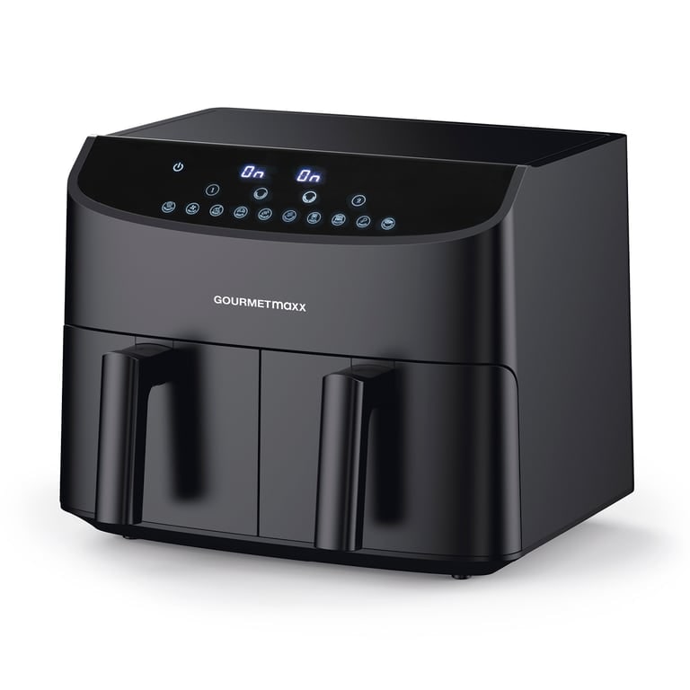 GOURMETmaxx Heißluft-Fritteuse Doppelkorb - 2x 3,5 l - schwarz
