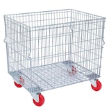 thumbnail of Gitterwagen, stapelbar, 4 Lenkräder mit Kunststoffrollen, LxBxH 820 x 615 x 735 mm, Vol. 250 Liter, Tragkraft 400 kg, verzinkt