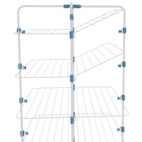 thumbnail of Stendibiancheria Da Pavimento Con Rotelle Stendino A Torre Verticale In Acciaio 4 Ripiani 2 Appendi Grucce Pieghevole 168.5x71x71 Cm Bianco Blu