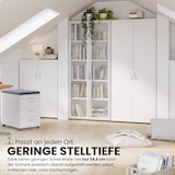 thumbnail of bümö Mehrzweckschrank 80cm breit, Aktenschrank o. Schuhschrank hoch, Schrank mit Regal, Küchenschrank in Nussbaum aus Holz, Vorratsschrank &