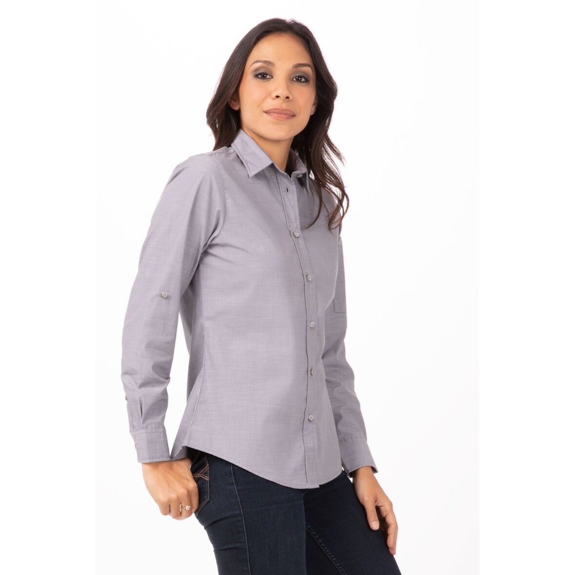 Chef Works® Damenbluse CHAMBRAY, Grey, Größe S