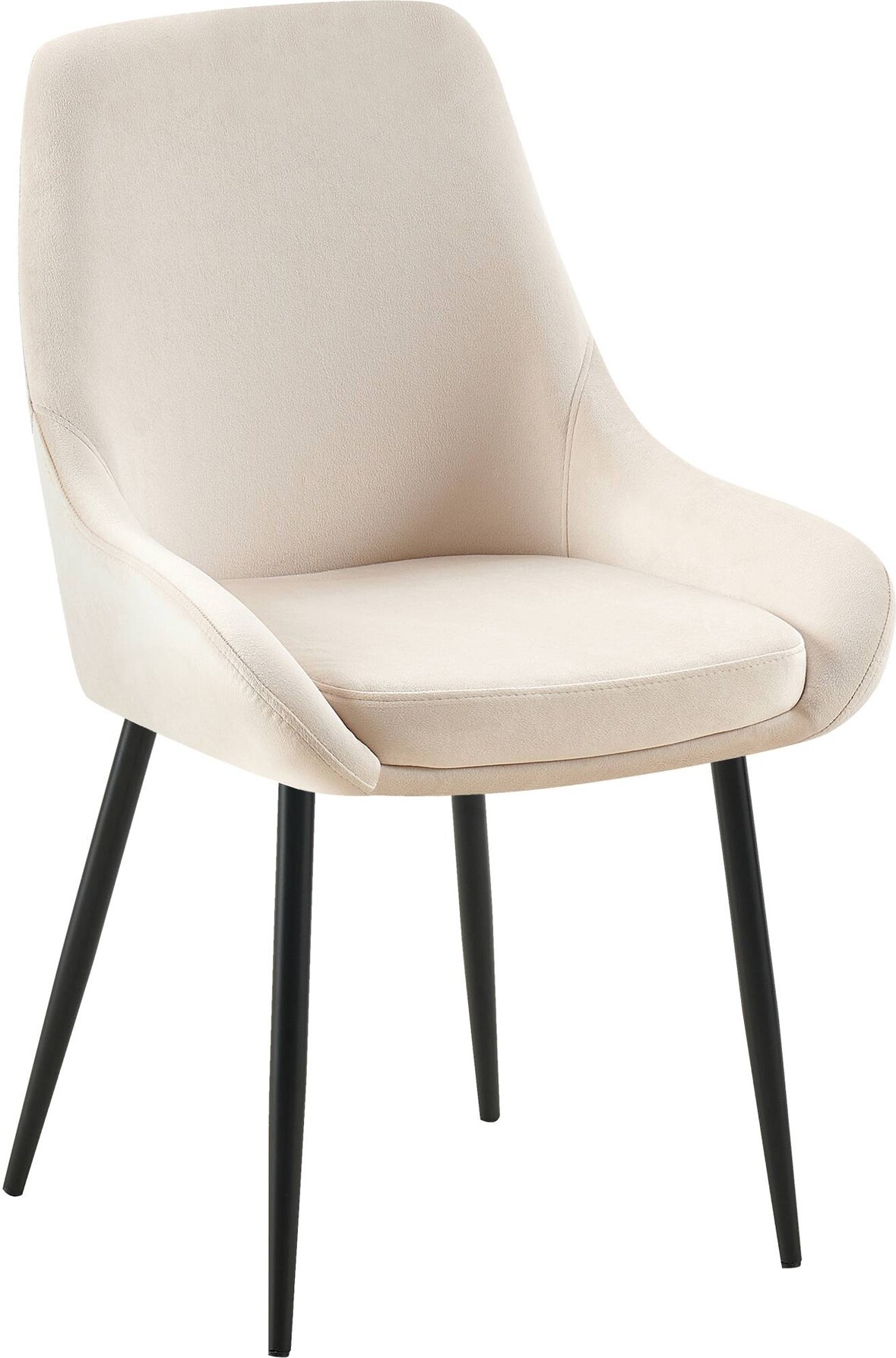 CHEFGASTRO Esszimmerstuhl GUADALAJARA Samt Schwarz HxBxT 86x50x53cm Samt Creme Küchenstuhl
