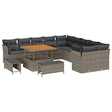 thumbnail of vidaXL 13-teiliges Garten-Sofa-Set mit Kissen Grau Poly Rattan Akazie