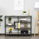 thumbnail of HOMCOM Scaffale Libreria Asimmetrica in Stile Industriale, in Legno e Metallo Nero, 120x32x95cm