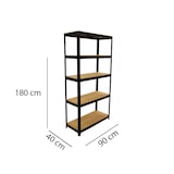thumbnail of Profeco heavy duty opbergrek 180x90 cm - Stellingkast - 5 planks x 175kg - Zwart